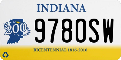 IN license plate 978OSW