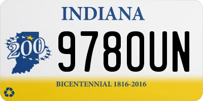 IN license plate 978OUN