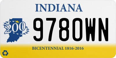 IN license plate 978OWN