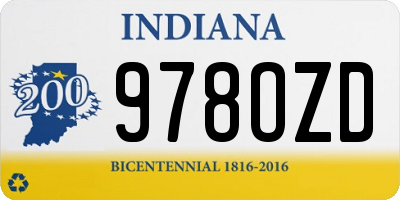 IN license plate 978OZD