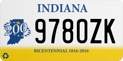 IN license plate 978OZK