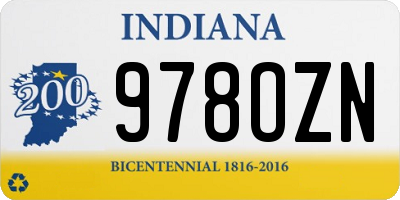 IN license plate 978OZN