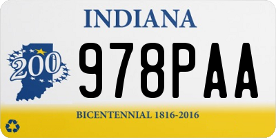 IN license plate 978PAA