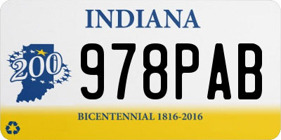 IN license plate 978PAB