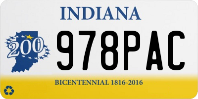 IN license plate 978PAC