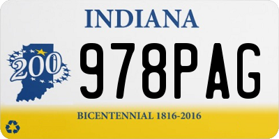 IN license plate 978PAG