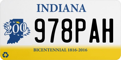 IN license plate 978PAH