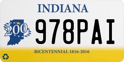 IN license plate 978PAI