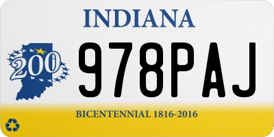 IN license plate 978PAJ