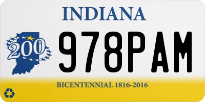 IN license plate 978PAM