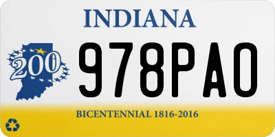 IN license plate 978PAO