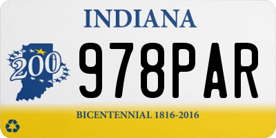 IN license plate 978PAR