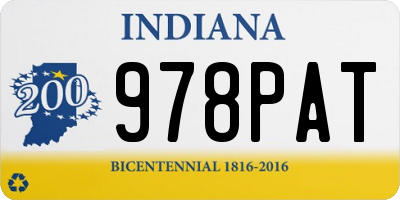 IN license plate 978PAT