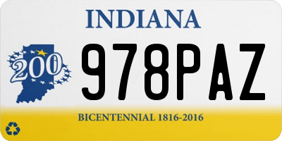 IN license plate 978PAZ