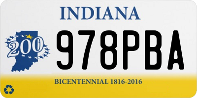 IN license plate 978PBA