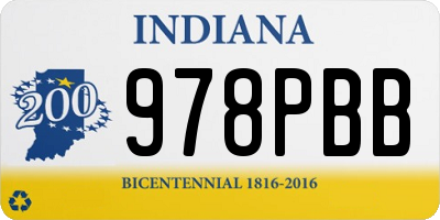 IN license plate 978PBB
