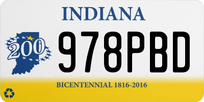IN license plate 978PBD