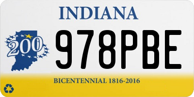 IN license plate 978PBE