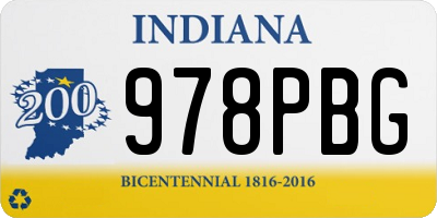 IN license plate 978PBG