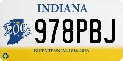 IN license plate 978PBJ