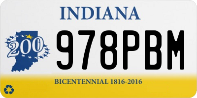 IN license plate 978PBM