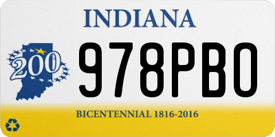 IN license plate 978PBO