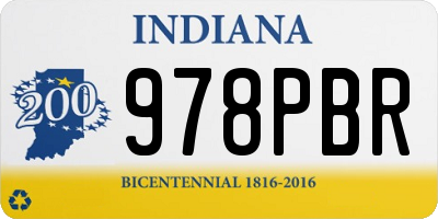 IN license plate 978PBR