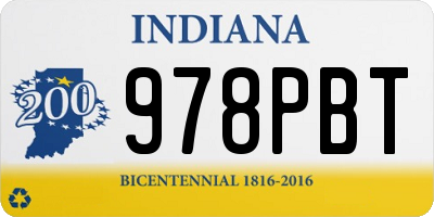 IN license plate 978PBT