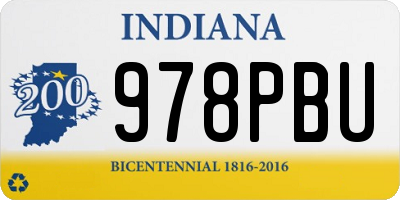 IN license plate 978PBU