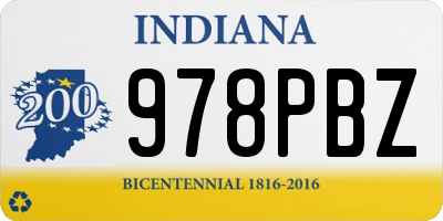 IN license plate 978PBZ