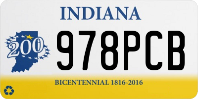 IN license plate 978PCB
