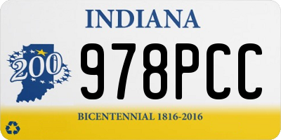 IN license plate 978PCC