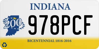 IN license plate 978PCF
