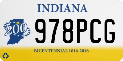 IN license plate 978PCG