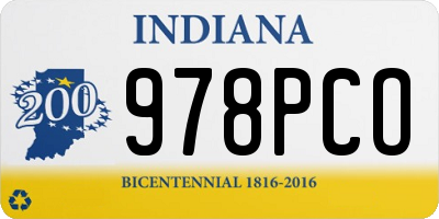 IN license plate 978PCO