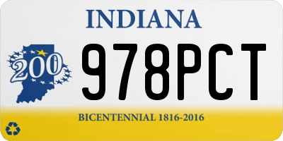 IN license plate 978PCT
