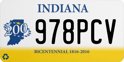 IN license plate 978PCV