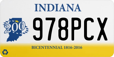 IN license plate 978PCX