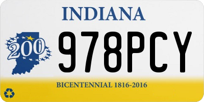 IN license plate 978PCY