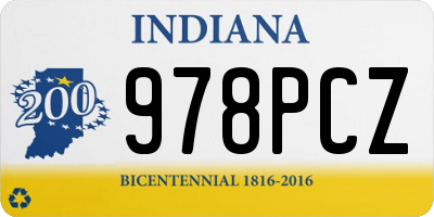 IN license plate 978PCZ