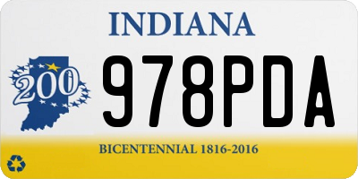 IN license plate 978PDA