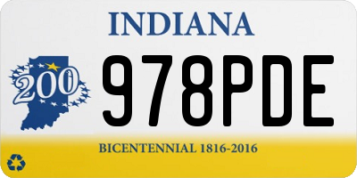 IN license plate 978PDE