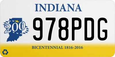 IN license plate 978PDG