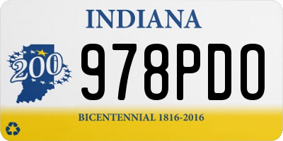 IN license plate 978PDO