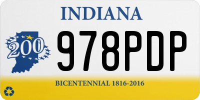IN license plate 978PDP