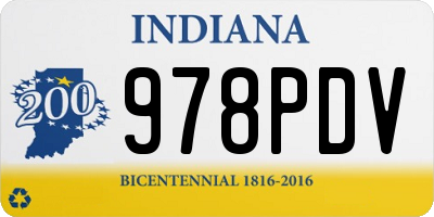 IN license plate 978PDV
