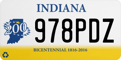 IN license plate 978PDZ