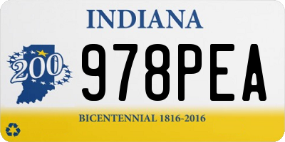 IN license plate 978PEA