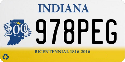 IN license plate 978PEG