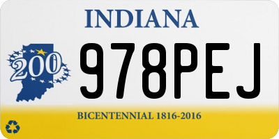 IN license plate 978PEJ